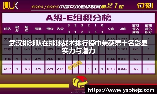 武汉排球队在排球战术排行榜中荣获第十名彰显实力与潜力